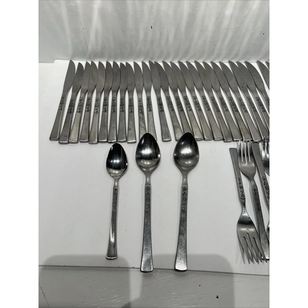 Vintage Ekco Eterna Cantina Stainless Steel Flatware 40 Piece‎ Mixed Lot